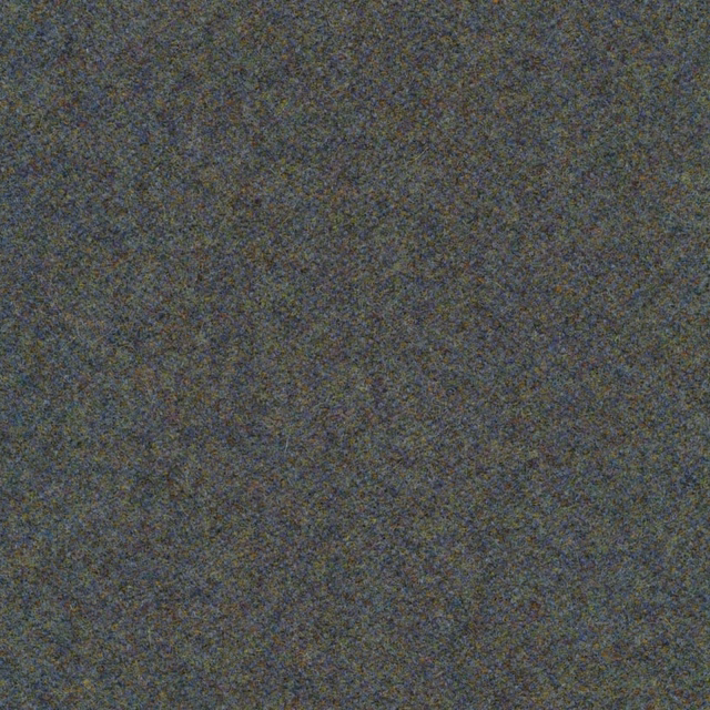 Mottled marine-blue textile with fine charcoal and olive flecks in a dense weave