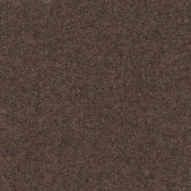 Close-up of deep mocha-brown melton fabric with softly mottled, brushed texture