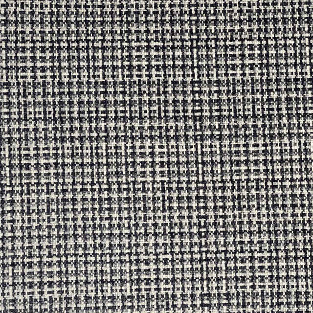Charcoal and soft white small-check weave with dense, tactile texture