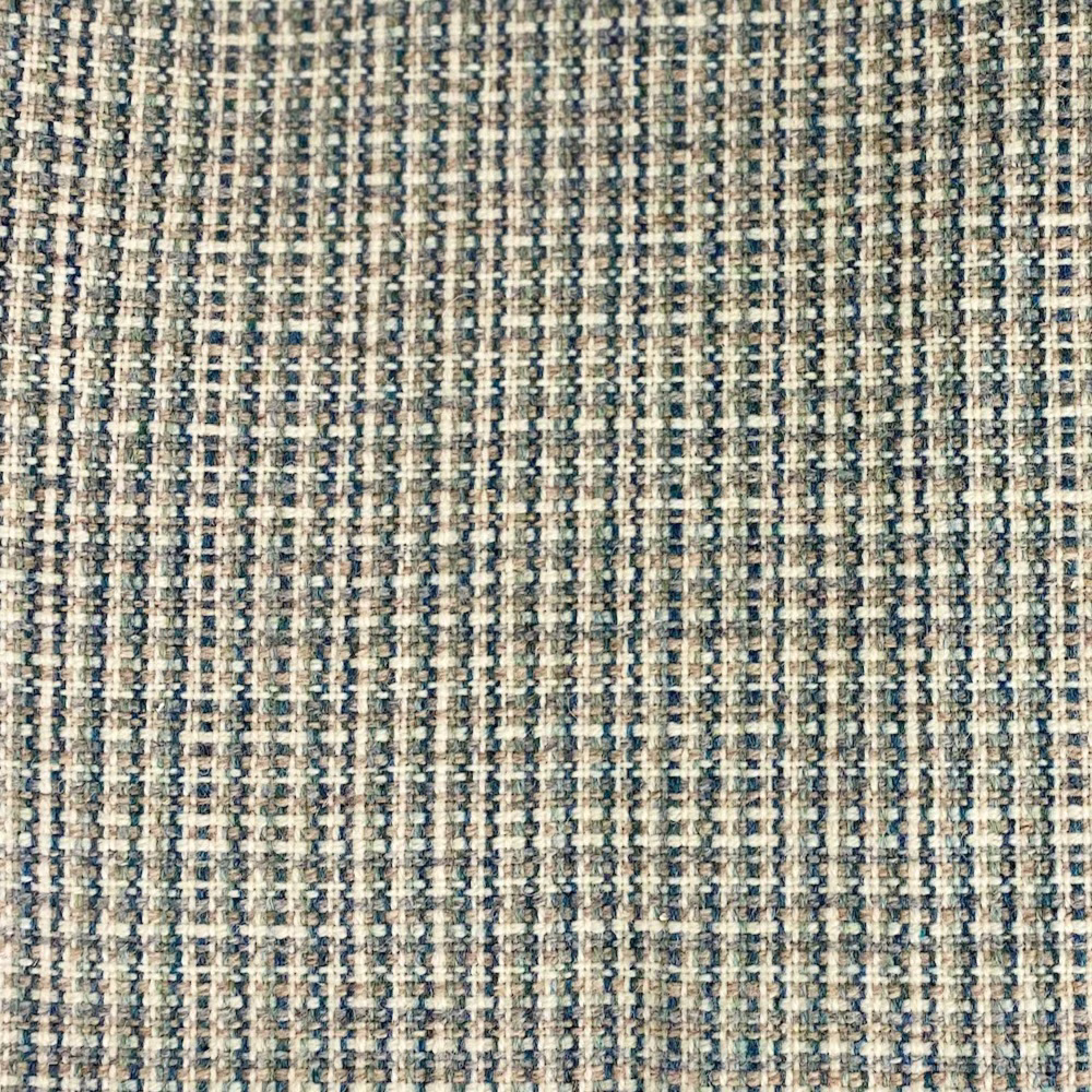 Textured opal blue-green woven fabric with cream and dark vertical flecks