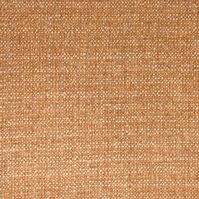 Close view of amber-brown woven fabric with pale sand flecks and nubby texture