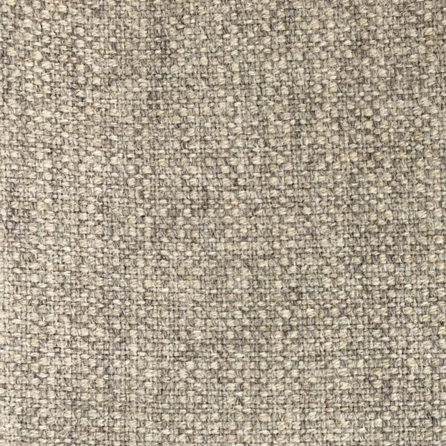 Warm pebble taupe fabric with dense nubby weave and charcoal-grey flecks