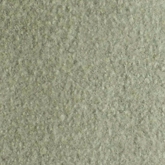 Pale aqua boucle fabric with grey-green flecks and a dense nubby texture