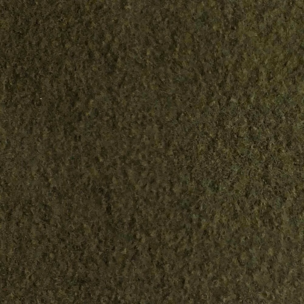 Dark olive-brown bouclé with irregular loops and softly mottled earthy shading
