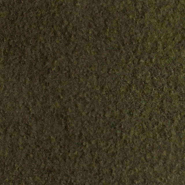Dark olive-brown bouclé with irregular loops and softly mottled earthy shading