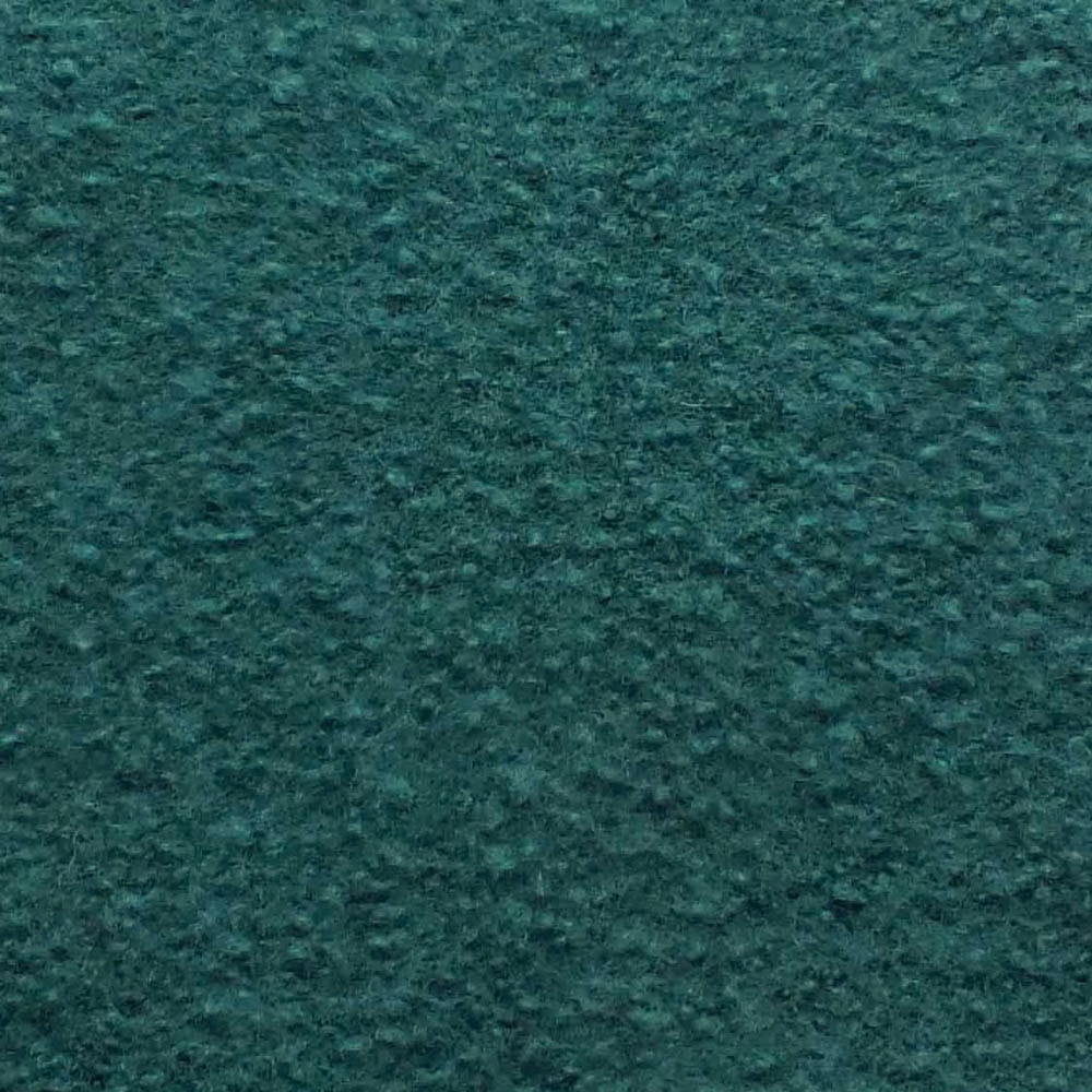 Deep pine-green boucle with a dense, softly mottled nubby texture