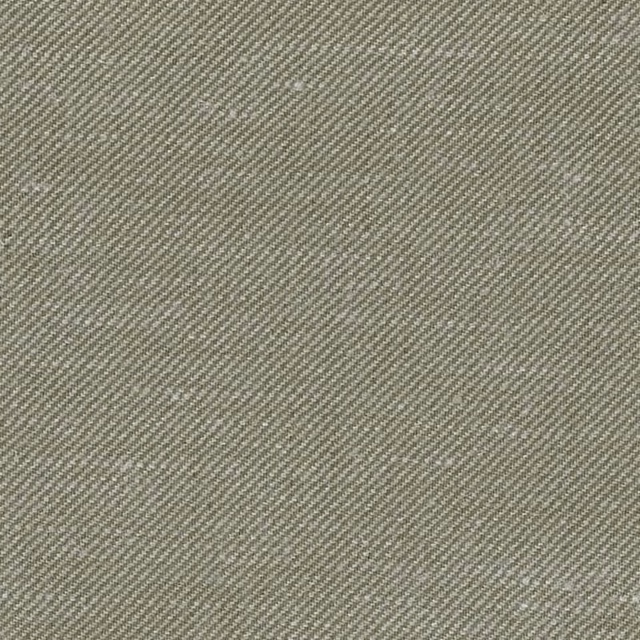 Fine diagonal herringbone weave in muted moss olive with a soft, low sheen