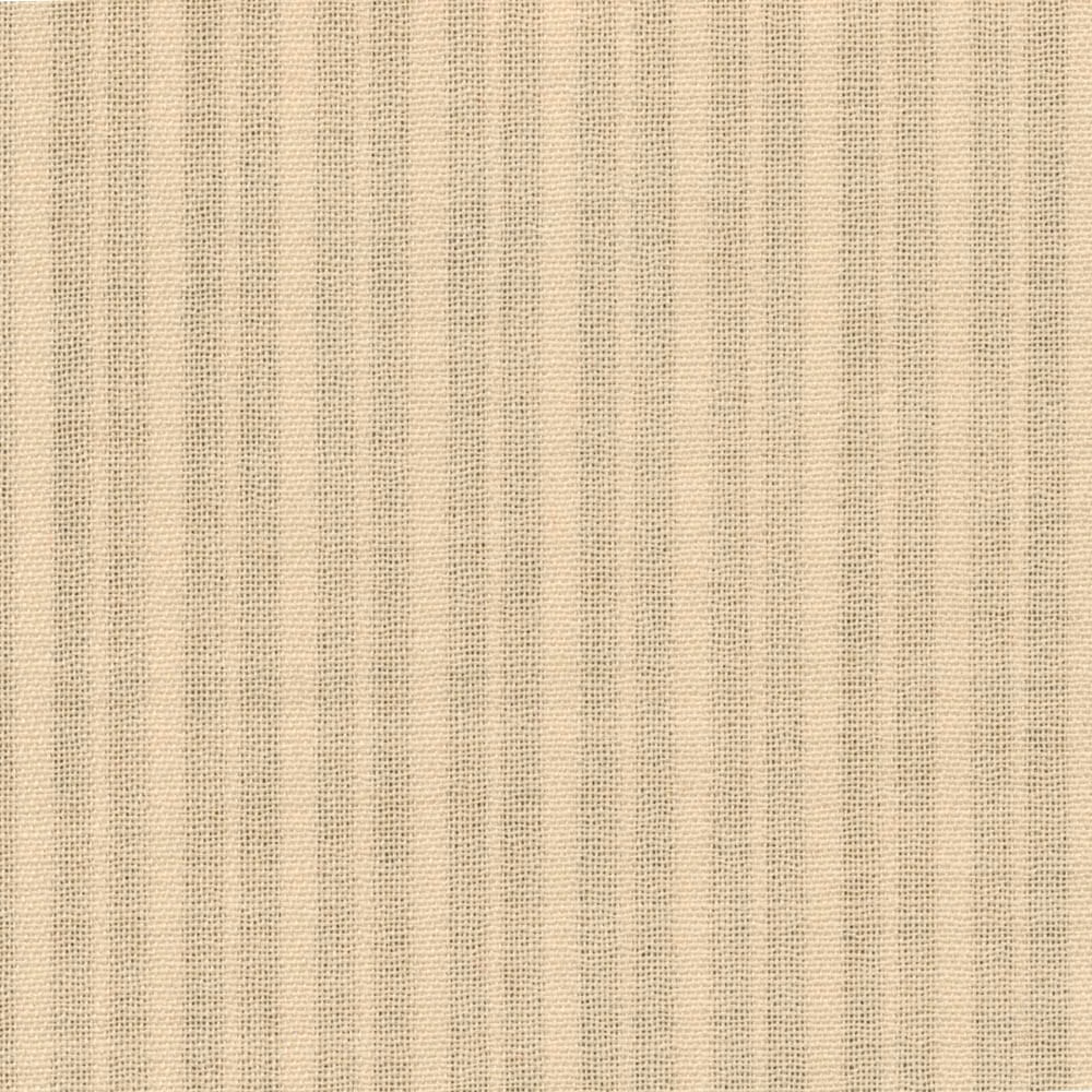 Warm ivory fine weave with narrow vertical bands and subtle beige flecks