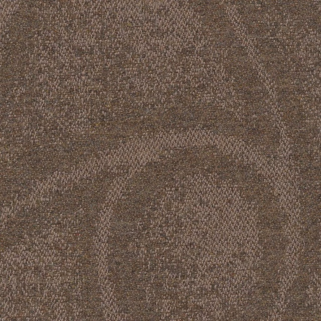 Warm cocoa-brown woven textile with mottled tonal blocks and nubby texture
