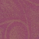 Damson purple woven fabric with olive-gold flecks and broad organic patterning