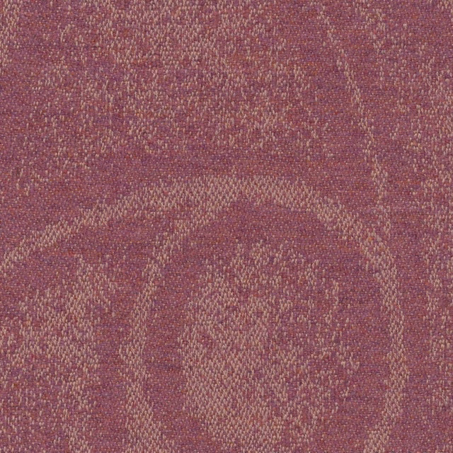 Dusky plum woven ground with pale taupe organic bands and tactile flecks