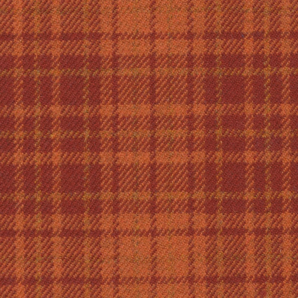Dark amber and rust plaid with a dense, subtly ridged woven texture
