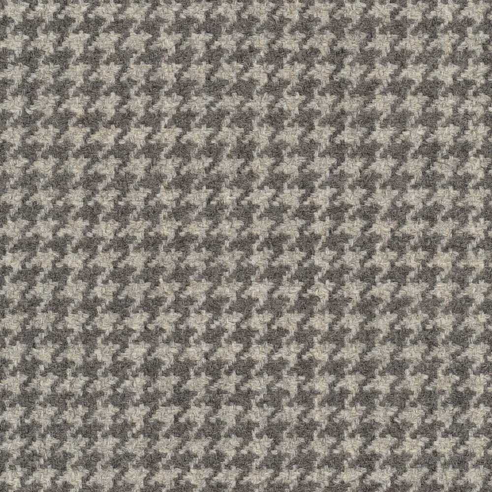 Cool steel-grey woven textile with a small broken-check pattern and mottled surface