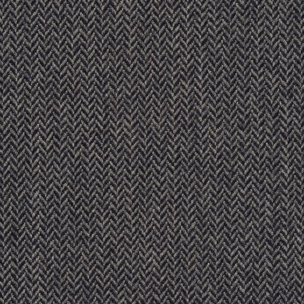 Dark blue-charcoal woven fabric with dense small-scale chevron texture