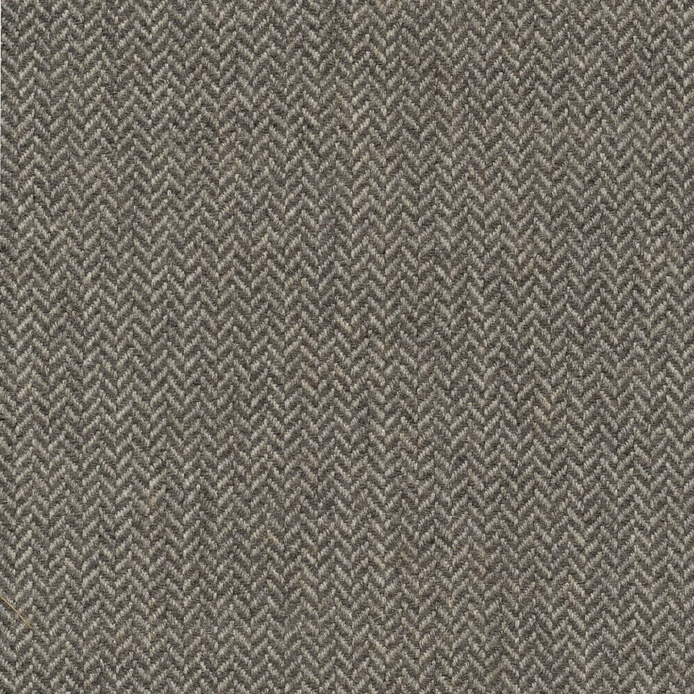Cool steel-grey textile with a dense small-scale herringbone weave