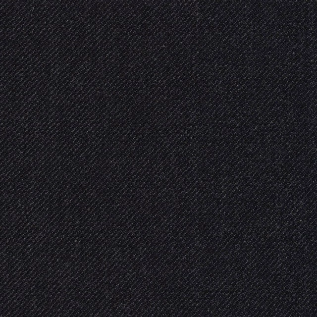 Near-black midnight-blue fabric with a fine, shadowed diagonal twill weave
