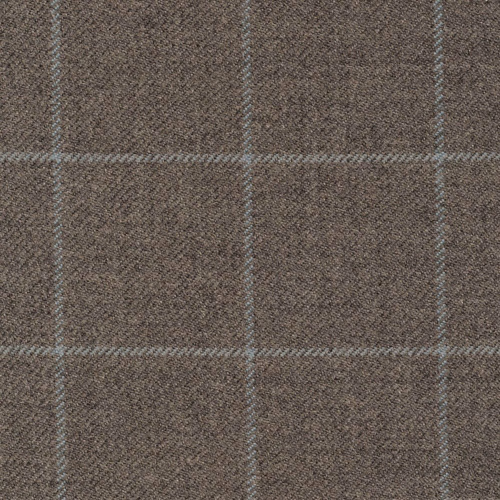 Graphite taupe woven check with pale blue-grey windowpane lines