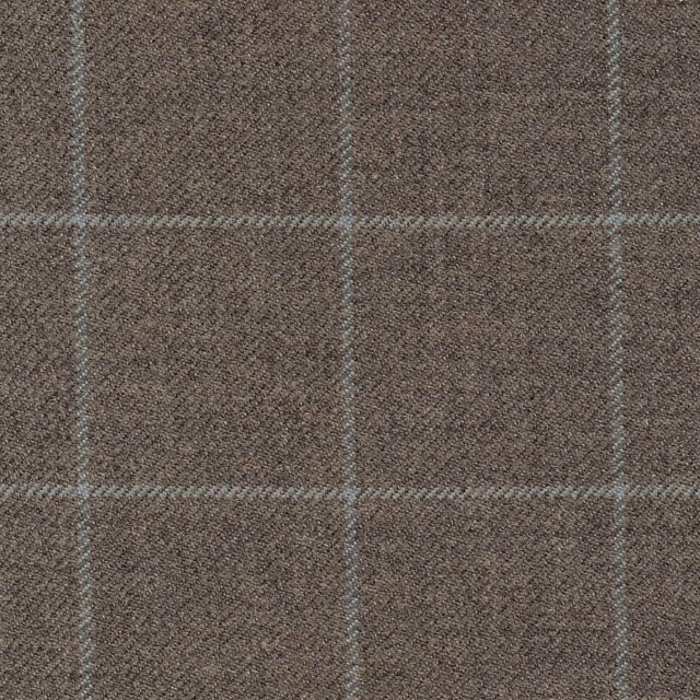 Graphite taupe woven check with pale blue-grey windowpane lines