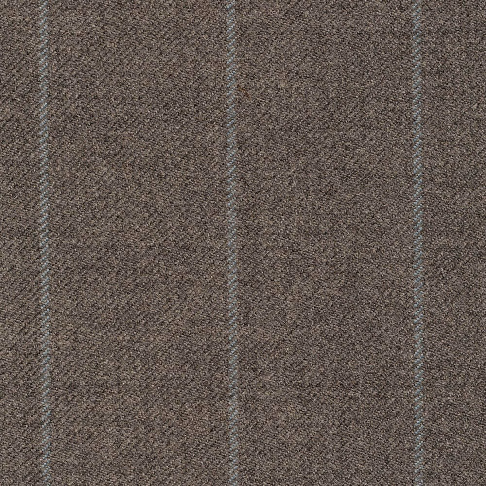 Graphite woven fabric with narrow blue-grey stripes and subtle herringbone texture