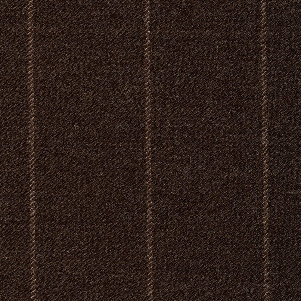 Deep peat-brown woven stripe with narrow lighter lines and tactile diagonal texture