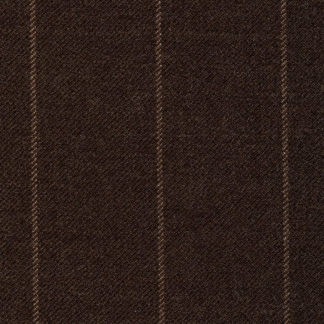 Deep peat-brown woven stripe with narrow lighter lines and tactile diagonal texture