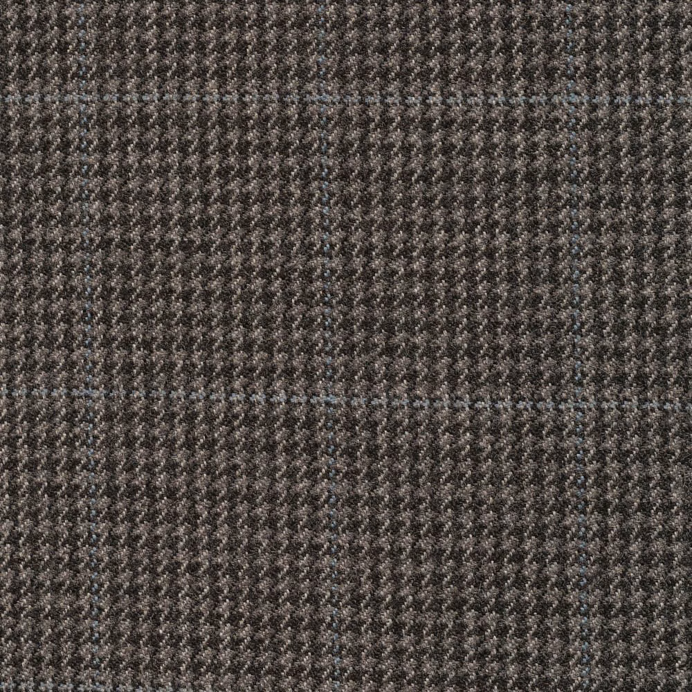 Close-up of graphite fabric with dense flecked weave and fine broken vertical texture