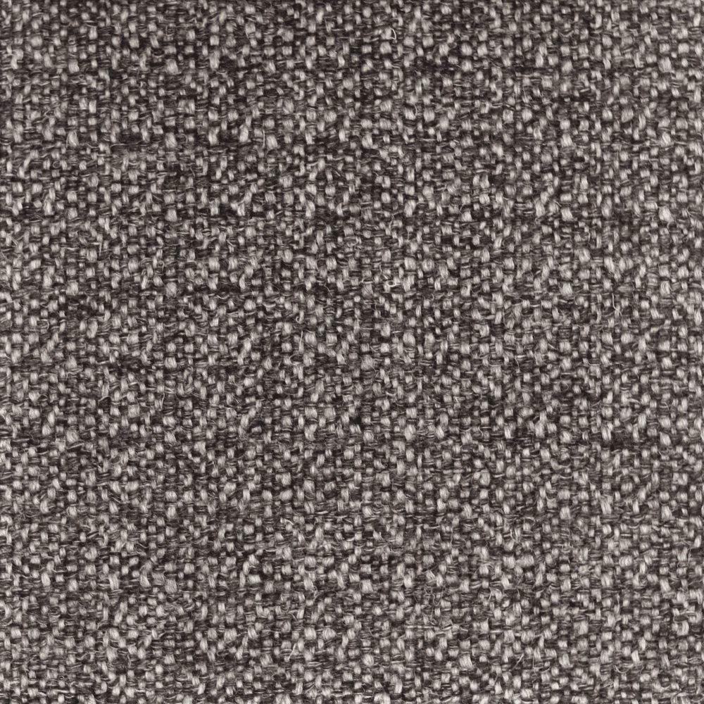 Close-up of dark chestnut brown woven fabric with charcoal flecks and nubby texture