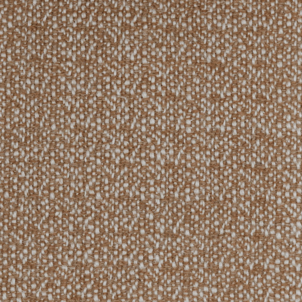 Warm ginger-brown woven textile with cream flecks and irregular small-scale texture