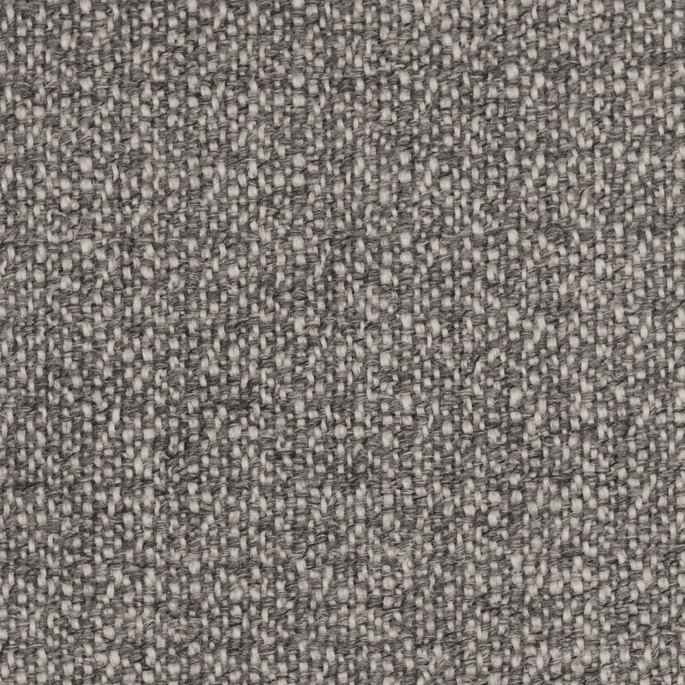 Close-up of charcoal grey upholstery weave with pale stone flecks and nubby texture