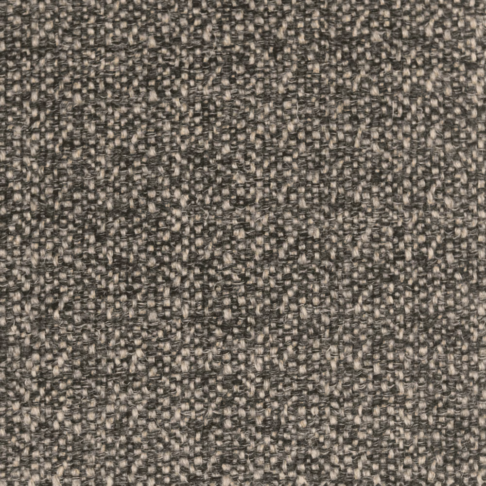Close-up of slate-grey nubby weave with charcoal threads and pale stone flecks