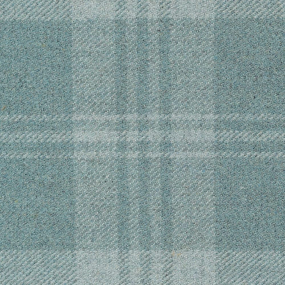 Muted blue-teal herringbone fabric with softly mottled woven texture