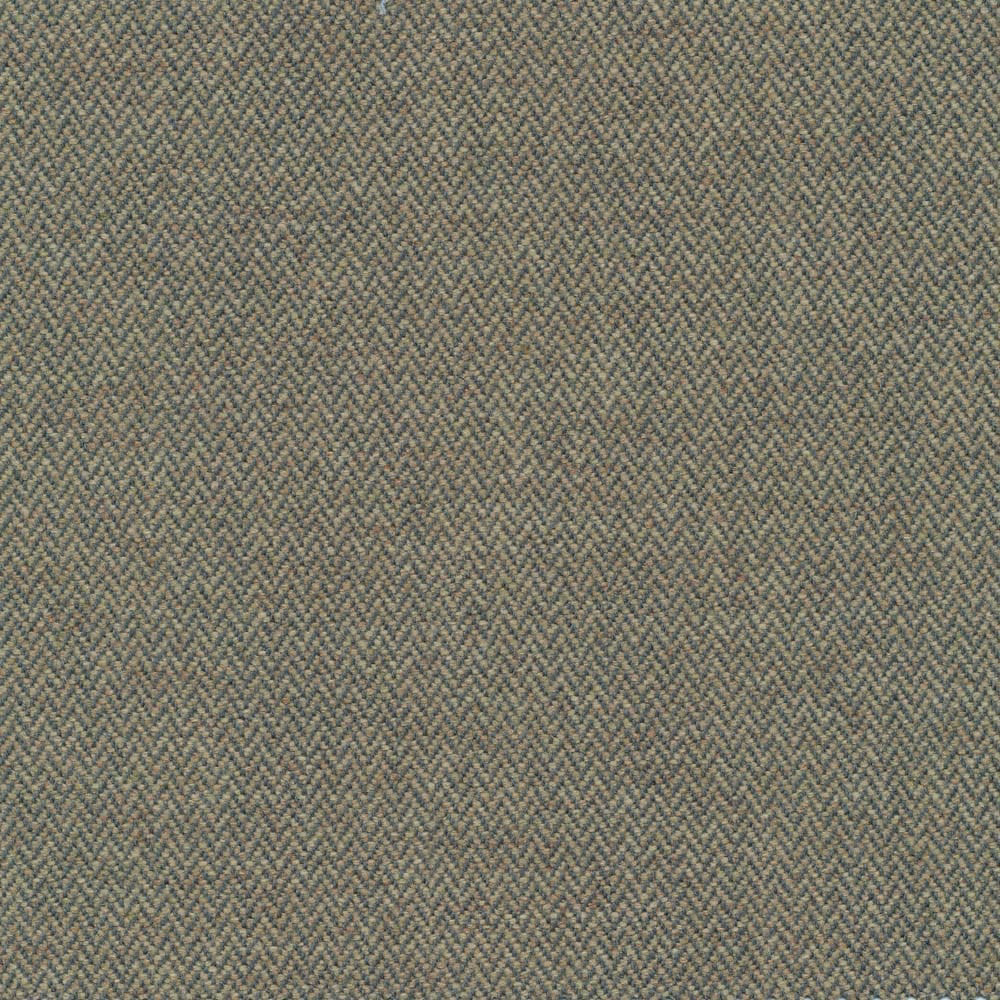 Muted fern-green fabric with fine grey taupe woven chevron texture