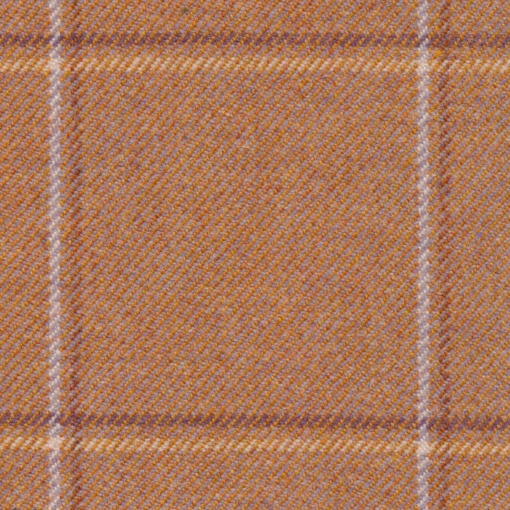 Warm russet herringbone with pale windowpane lines and softly flecked texture