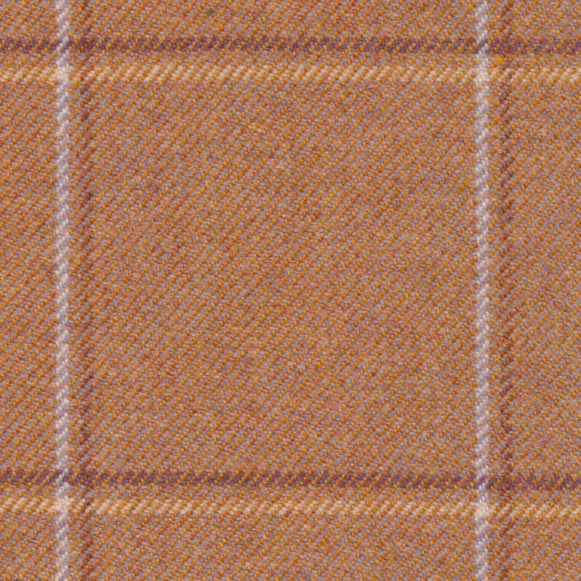Warm russet herringbone with pale windowpane lines and softly flecked texture