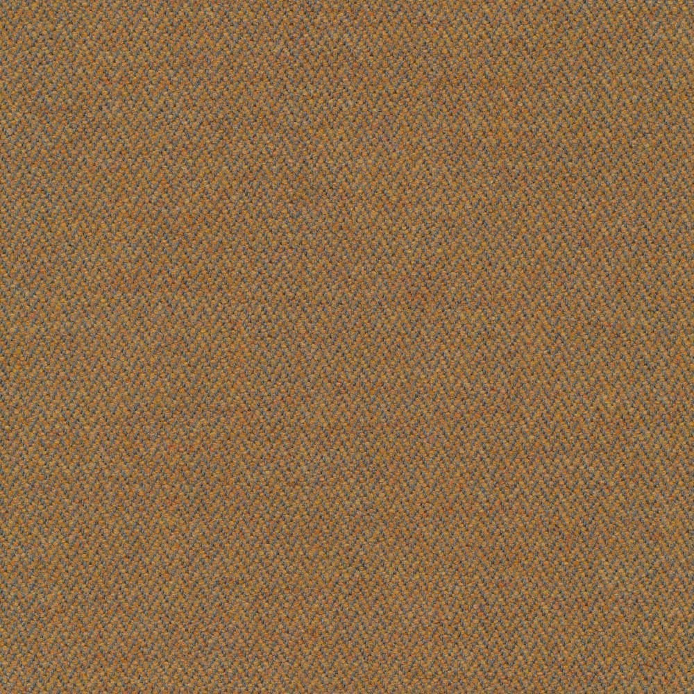 Moss olive fabric with fine ochre-brown herringbone weave