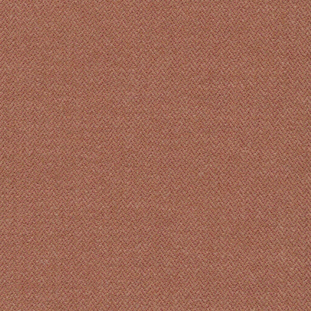 Close-up of muted russet terracotta fabric with a fine woven herringbone texture