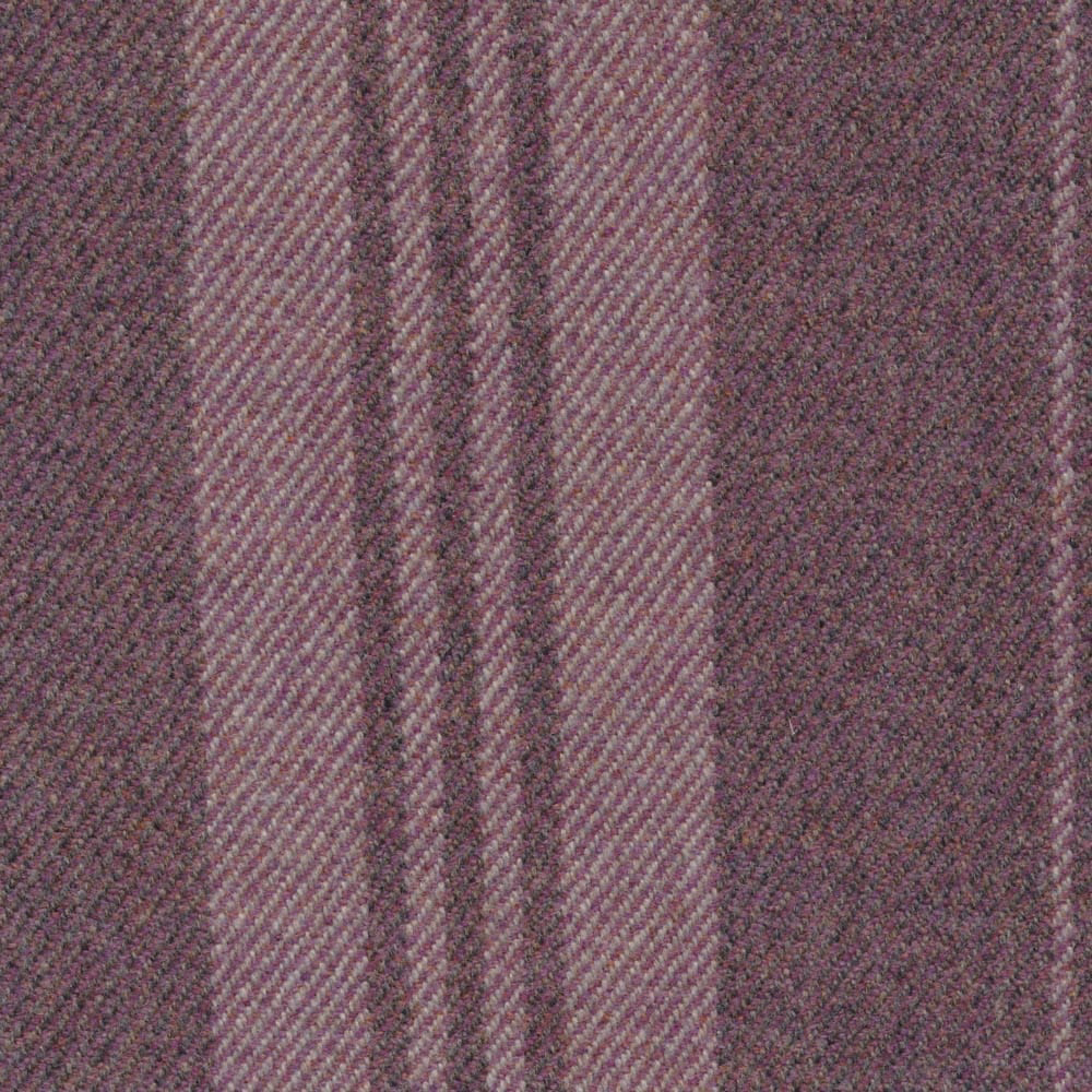 Muted berry-plum striped herringbone weave with smoky grey flecks and tactile texture