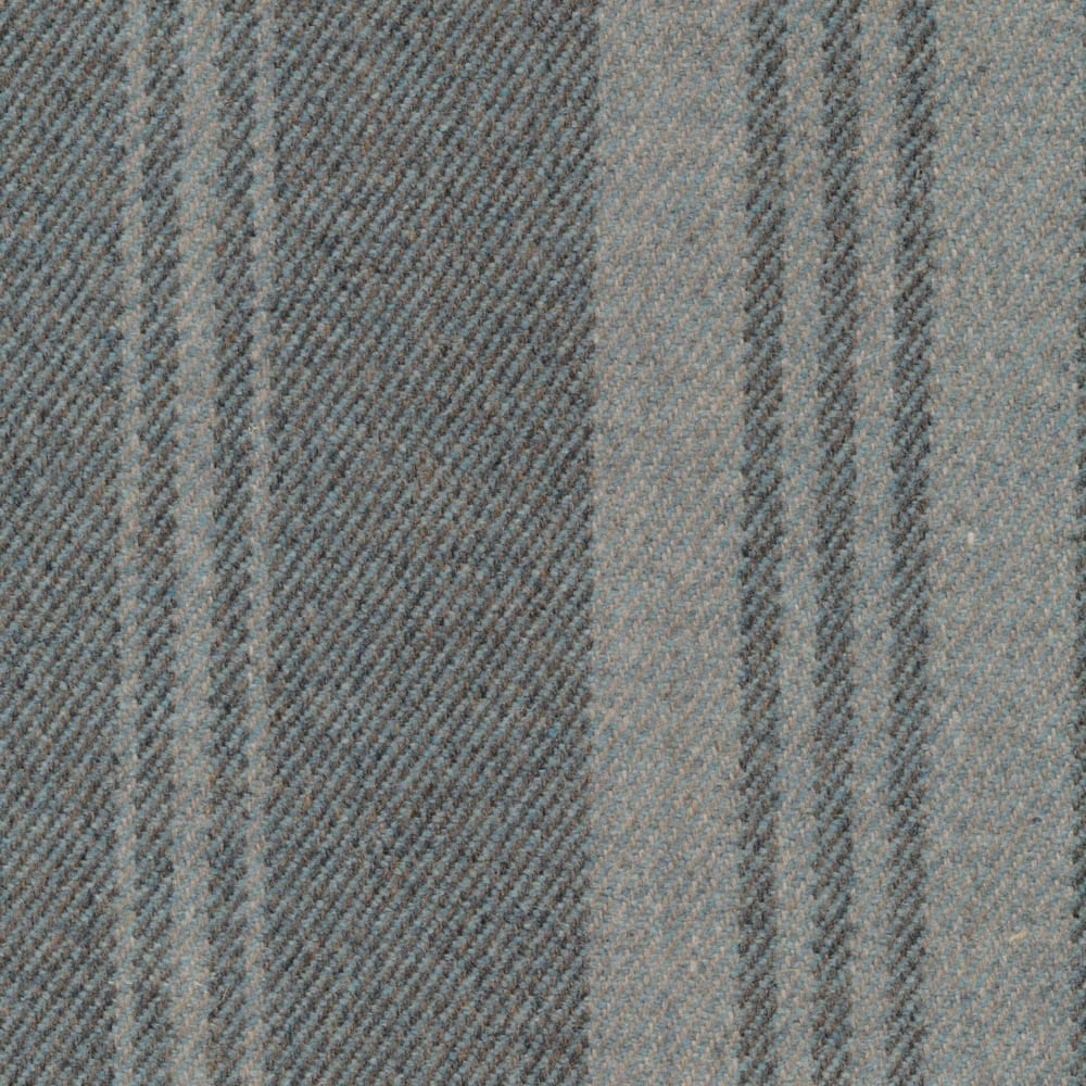 Cool grey-green vertical stripe fabric with a pronounced herringbone woven texture