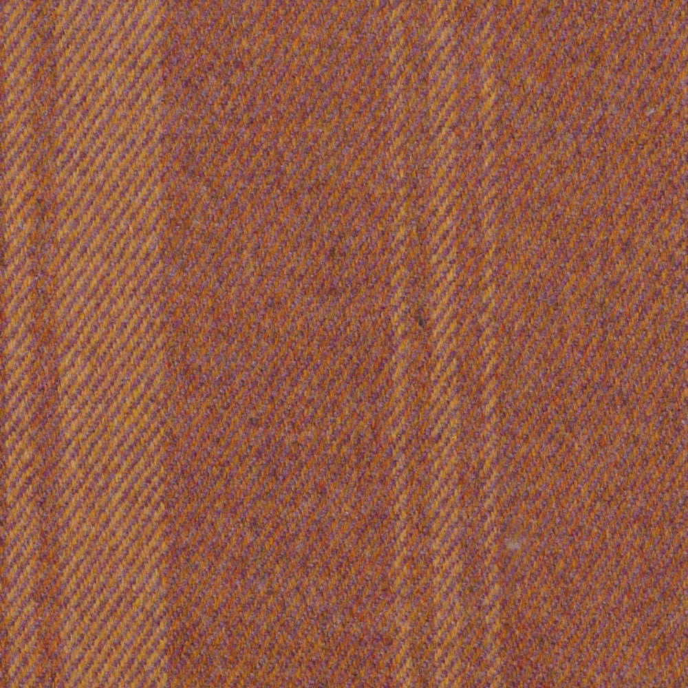 Warm russet fabric with fine copper and plum herringbone stripes