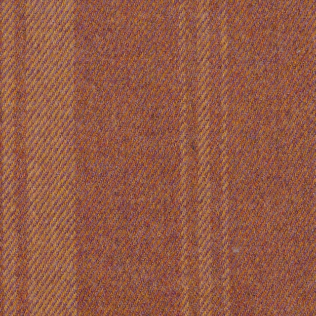 Warm russet fabric with fine copper and plum herringbone stripes