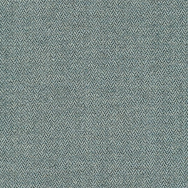 Muted blue-teal fabric with fine herringbone weave and warm topaz flecks