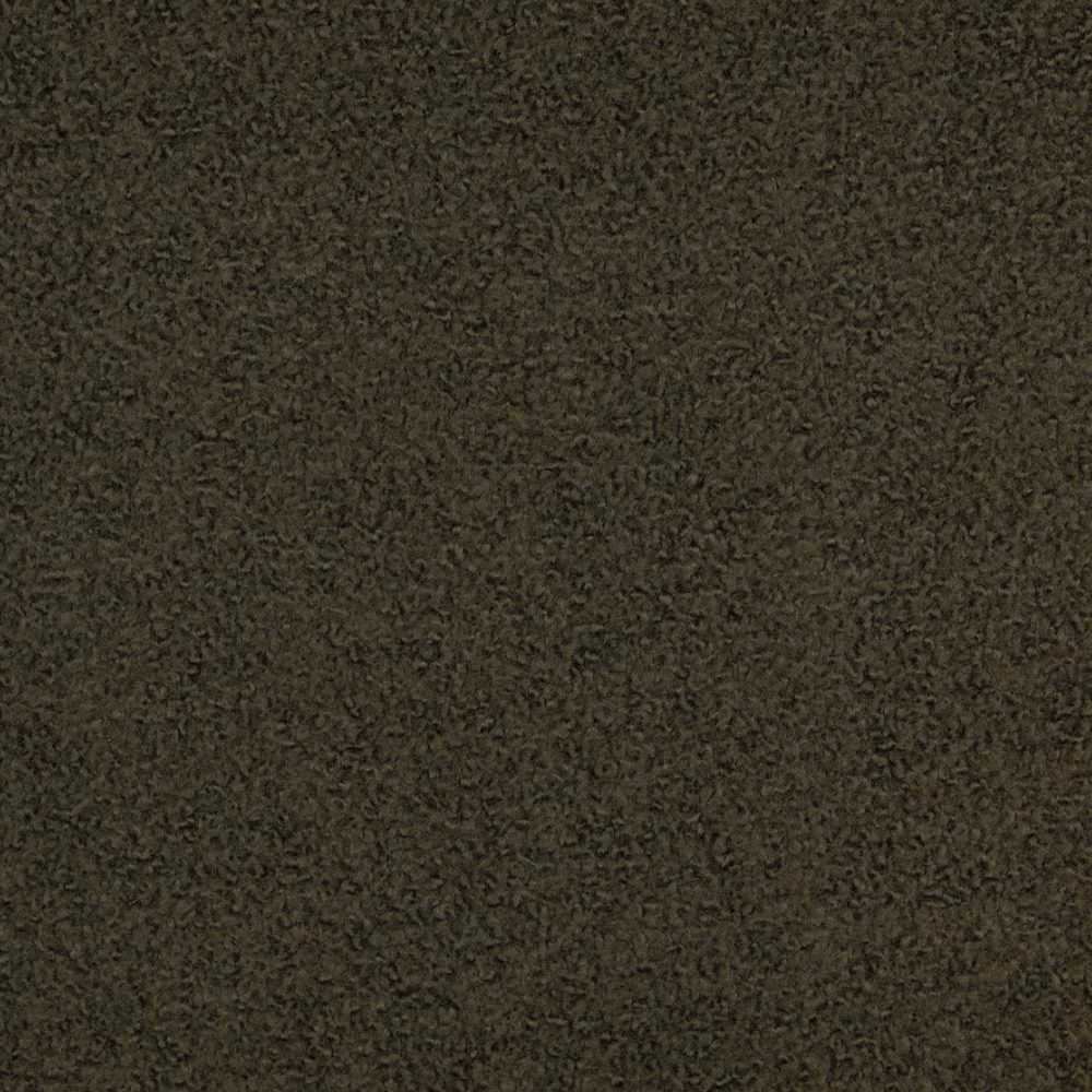 Dark olive charcoal boucle with dense, softly flecked nubby texture