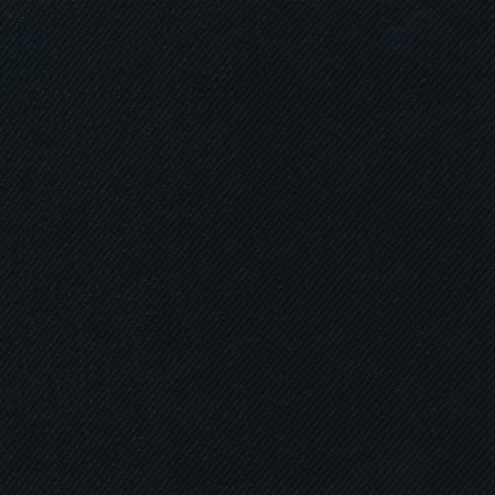 Near-black fabric swatch with a fine, subtly ridged diagonal twill weave