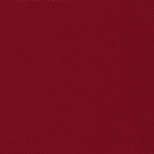 Deep burgundy red fabric with a fine, closely spaced diagonal twill weave