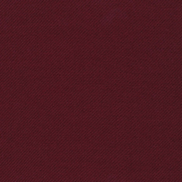 Deep claret-red twill with fine diagonal ribs and a compact woven surface