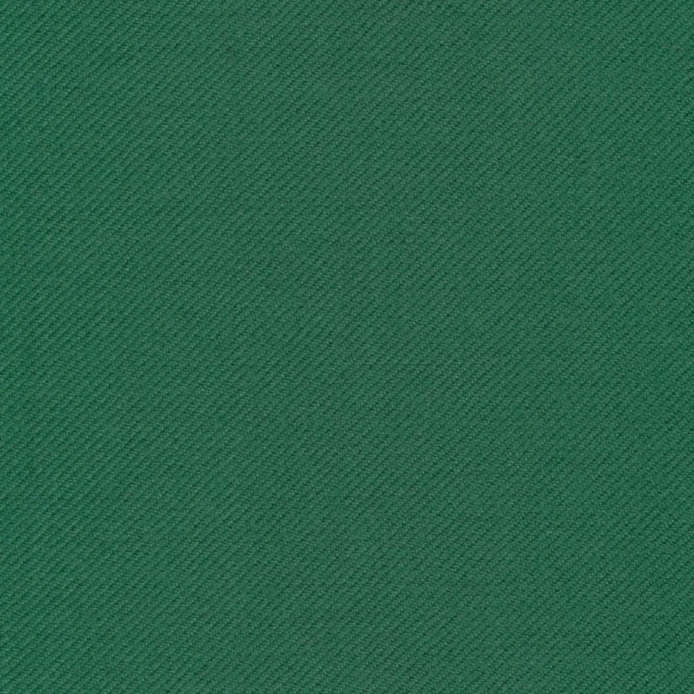 Close-up of deep cool green fabric with a fine diagonal twill weave