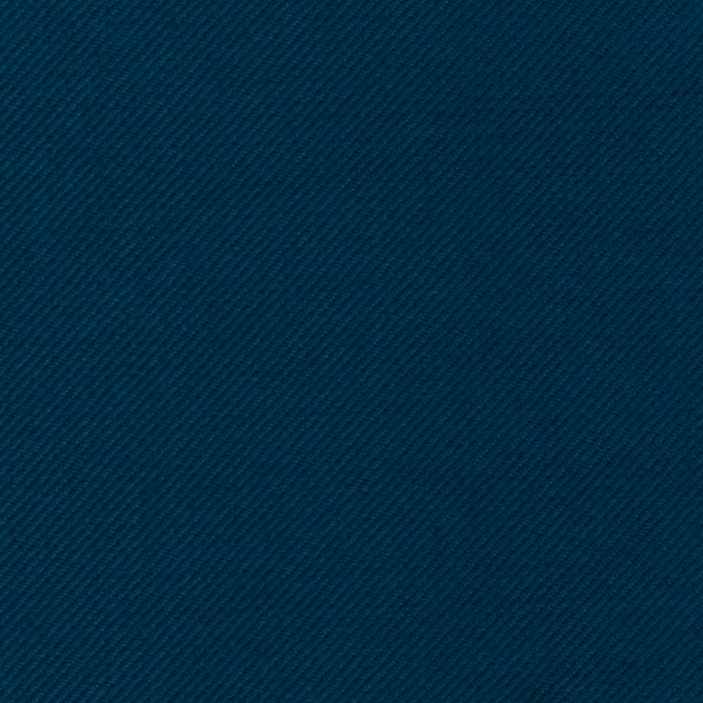 Deep peacock teal fabric with a fine, closely spaced diagonal twill weave