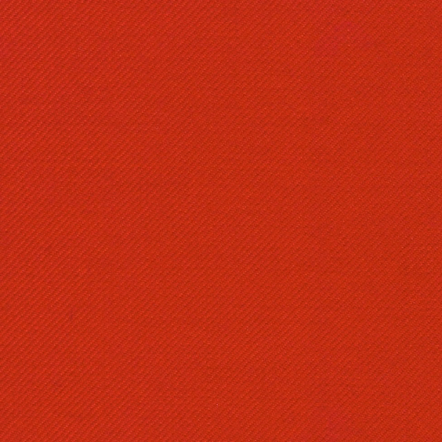 Vivid poppy-red fabric with fine, closely spaced diagonal twill ribs