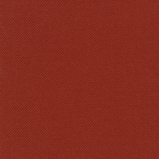 Warm terracotta-red twill swatch showing a fine, tightly ridged diagonal weave