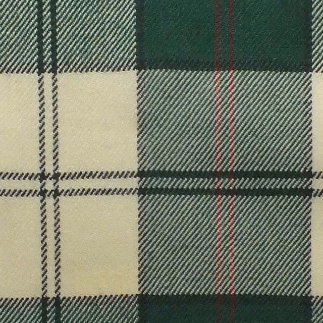 Deep forest green and cream plaid with fine diagonal woven texture